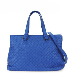 BOTTEGA VENETA Blue Leather Intrecciato Bag